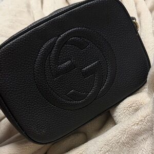 Gucci Black Pebbled Leather Shoulder Bag